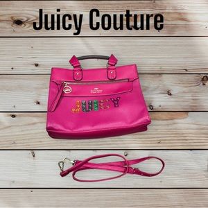 Juicy Couture pebble pink purse NWOT & filled extra strap and mystery beauty etc